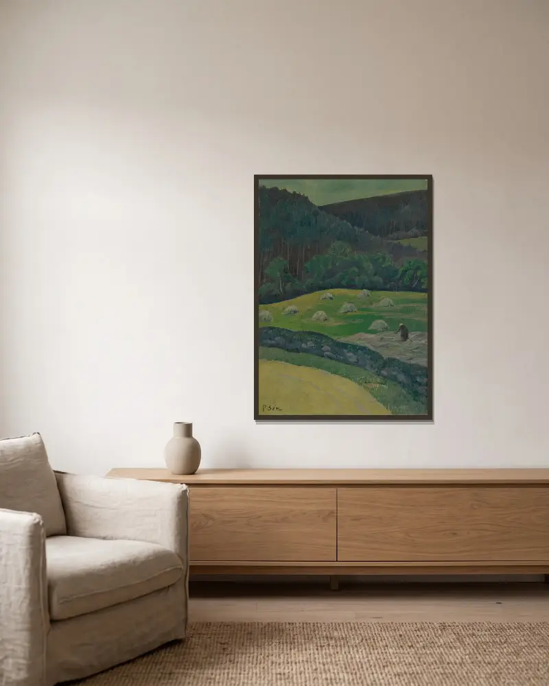 Bäuerin auf dem Feld von Paul Sérusier gerahmt an einer Wand