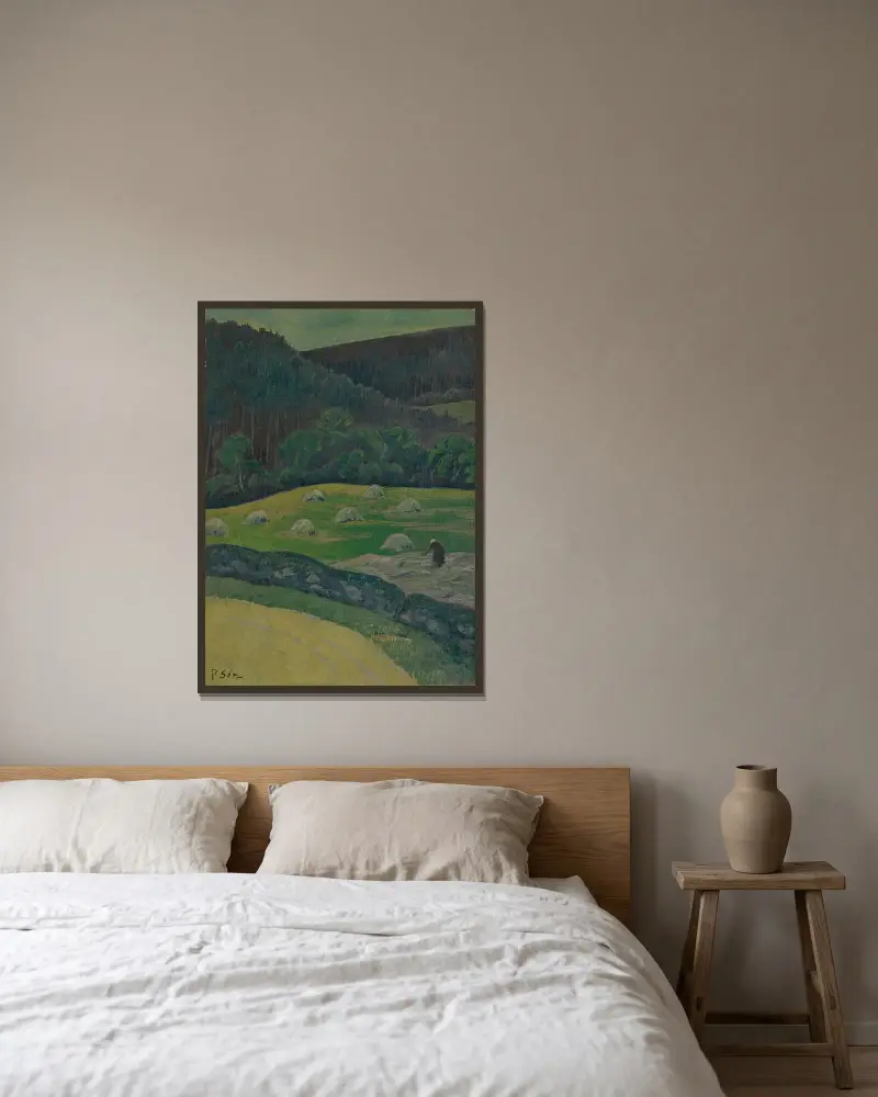 Bäuerin auf dem Feld von Paul Sérusier gerahmt an einer Wand