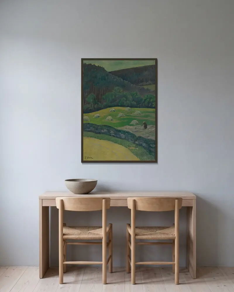 Bäuerin auf dem Feld von Paul Sérusier gerahmt an einer Wand