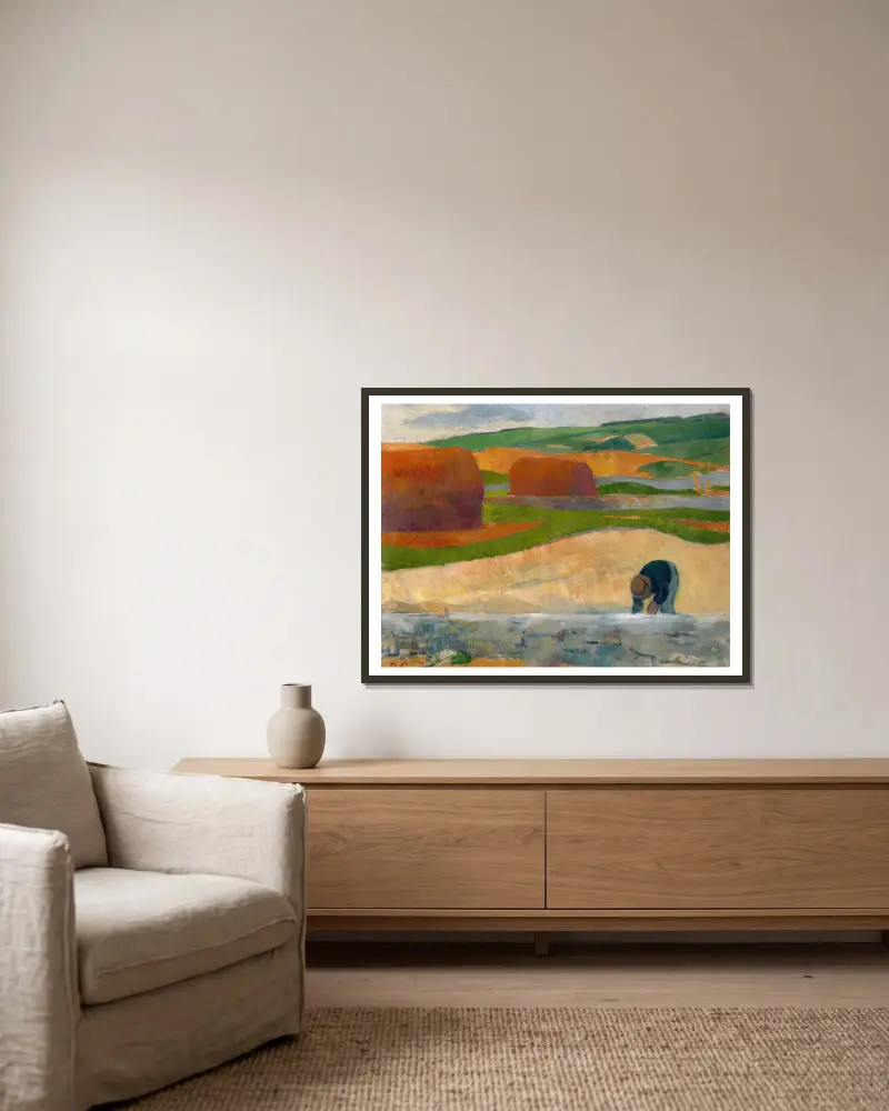 Seetang-Sammlerin von Paul Sérusier gerahmt an einer Wand