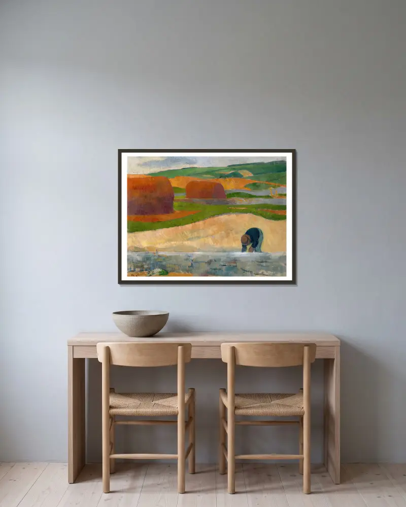 Seetang-Sammlerin von Paul Sérusier gerahmt an einer Wand