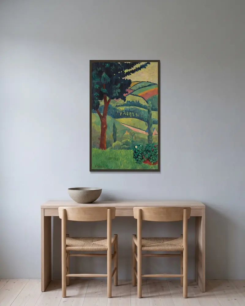 Tal bei trübem Wetter, Châteauneuf von Paul Sérusier gerahmt an einer Wand