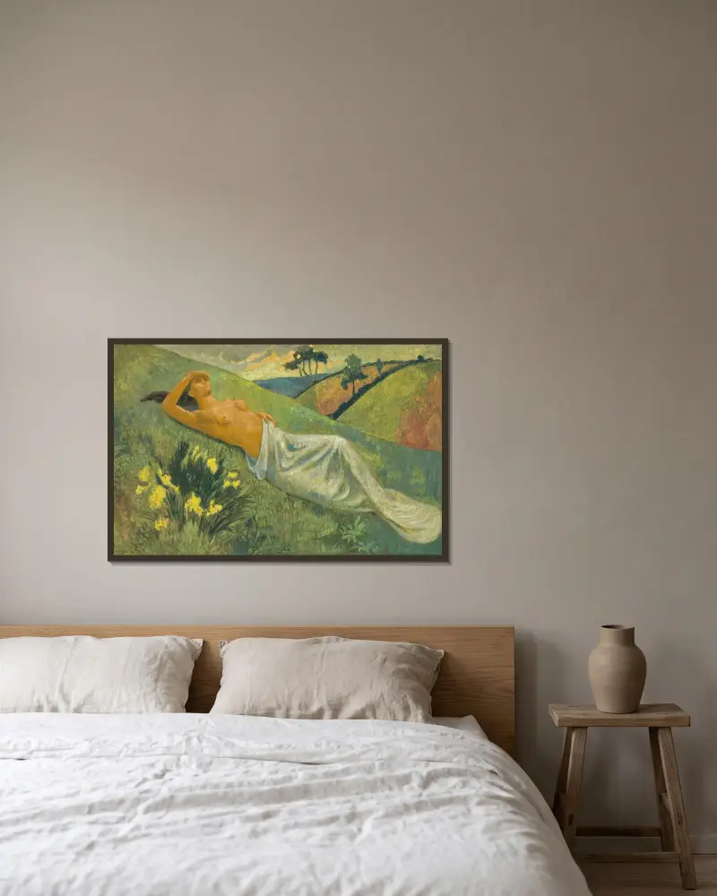 Walküre in Ruhe von Paul Sérusier gerahmt an einer Wand