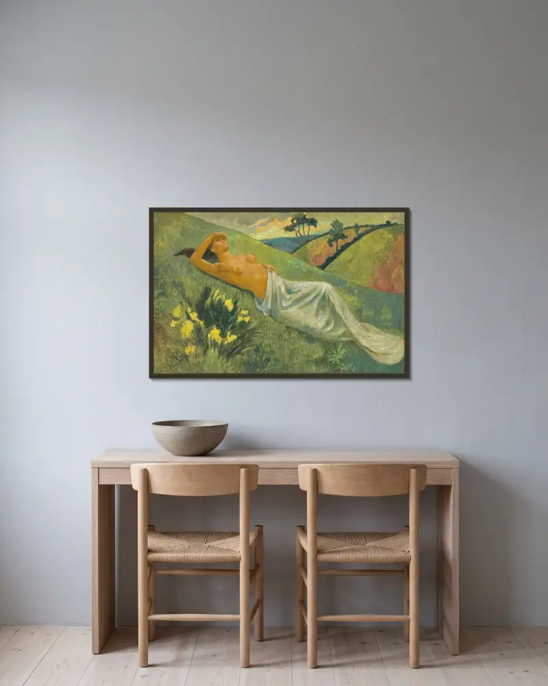 Walküre in Ruhe von Paul Sérusier gerahmt an einer Wand