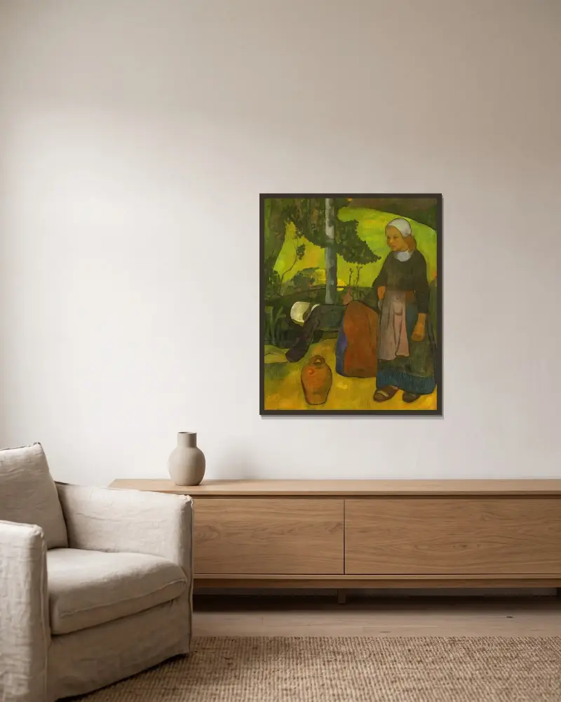 Wäscherinnen von Paul Sérusier gerahmt an einer Wand