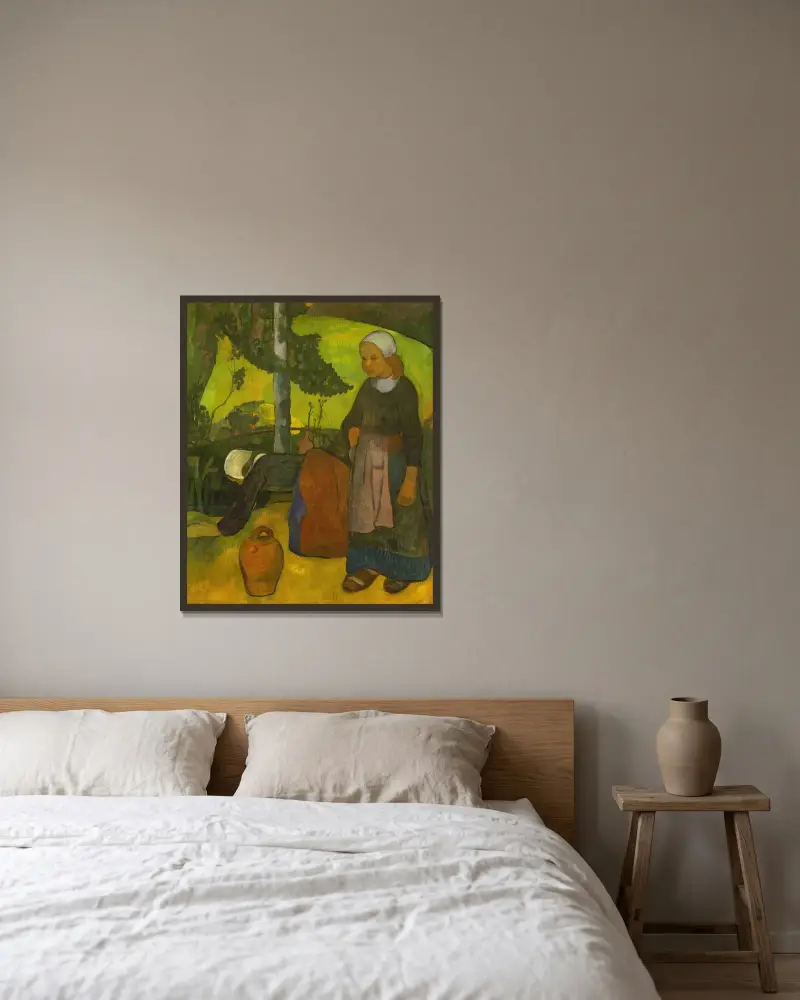 Wäscherinnen von Paul Sérusier gerahmt an einer Wand