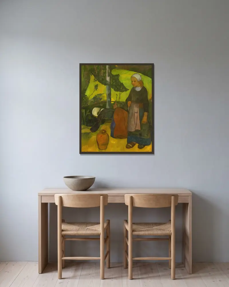 Wäscherinnen von Paul Sérusier gerahmt an einer Wand