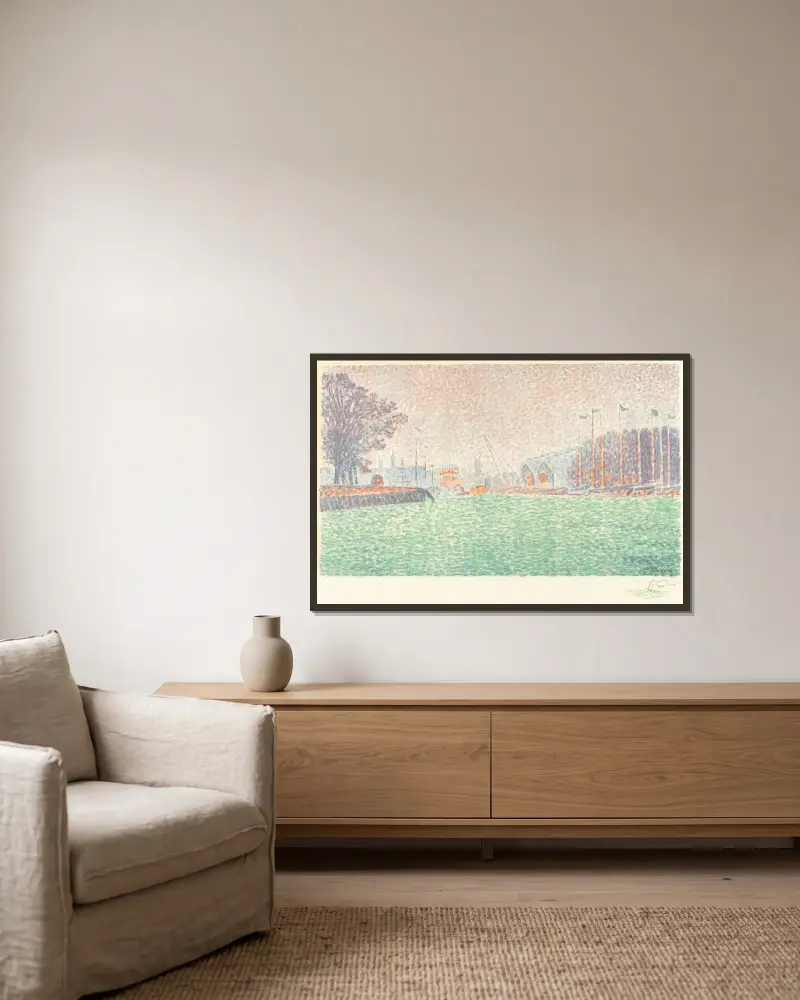 Ve Flushing (A Flessingue), Paul Signac v rámu na stěně