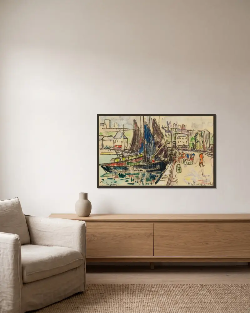 Audierne von Paul Signac gerahmt an einer Wand