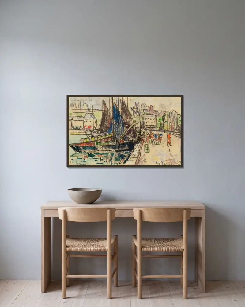 Audierne von Paul Signac gerahmt an einer Wand