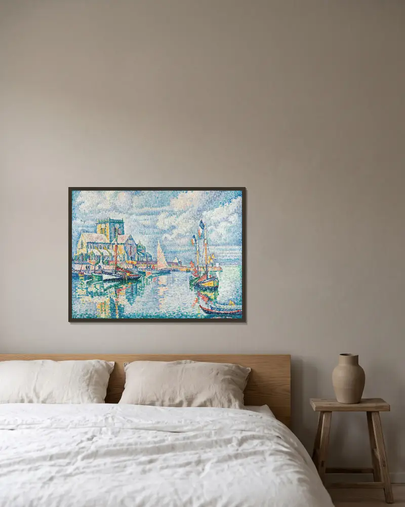 Barfleur von Paul Signac gerahmt an einer Wand