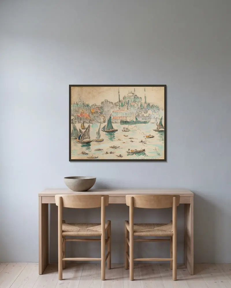 Constantinople, Sainte-Sophie av Paul Signac inramad på en vägg