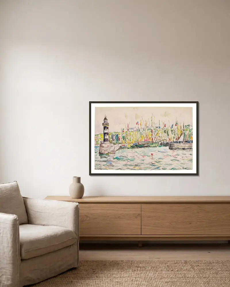 Groix, latarnia morska, Paul Signac w ramie na ścianie