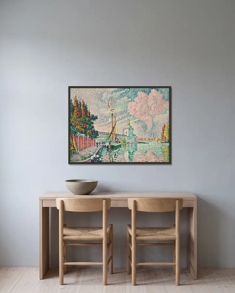 La Dogana, Venise av Paul Signac inramad på en vägg