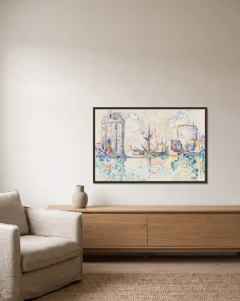 La Rochelle. Sortie du port av Paul Signac inramad på en vägg