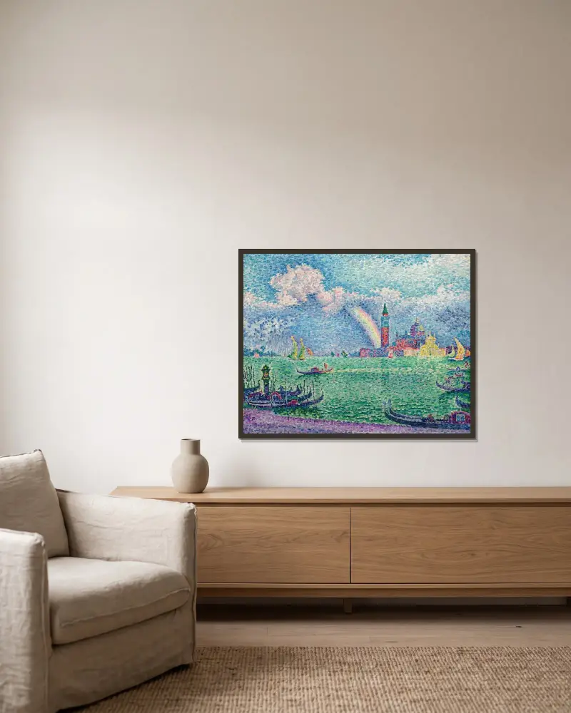 Der Regenbogen (Venedig) von Paul Signac gerahmt an einer Wand