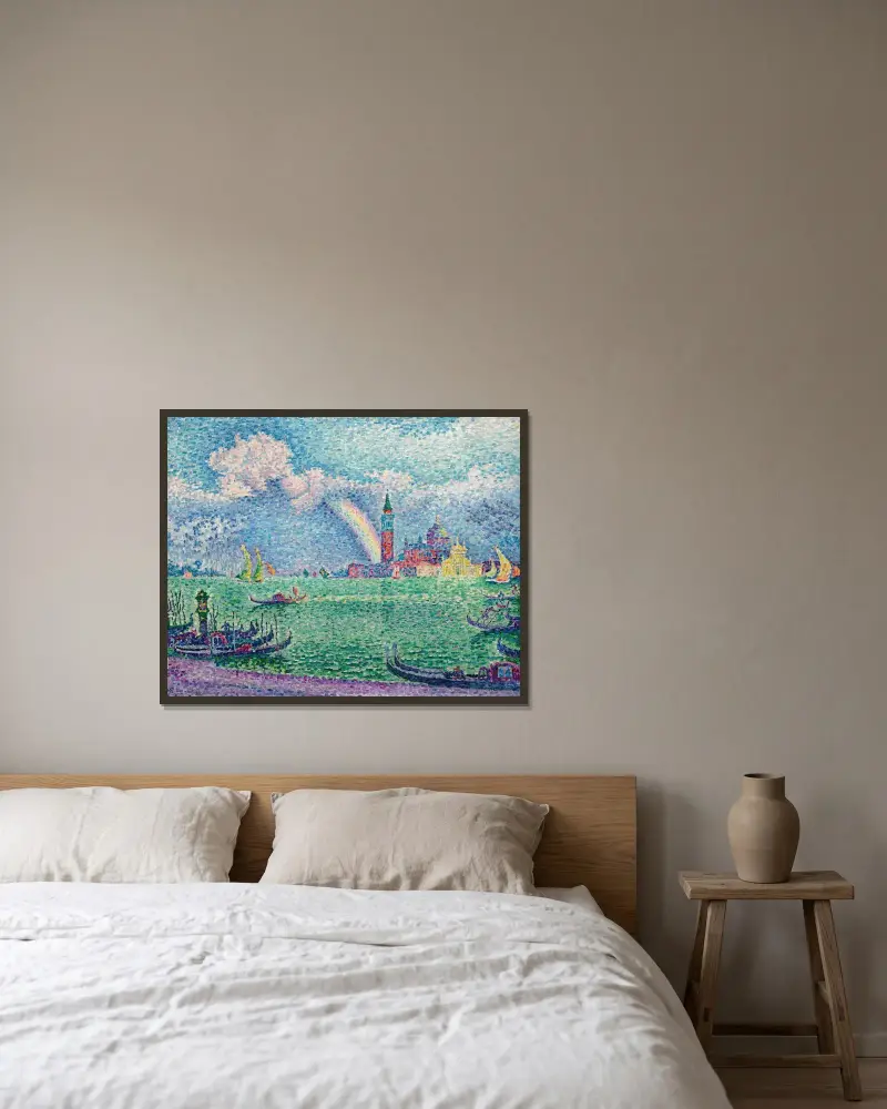 Der Regenbogen (Venedig) von Paul Signac gerahmt an einer Wand