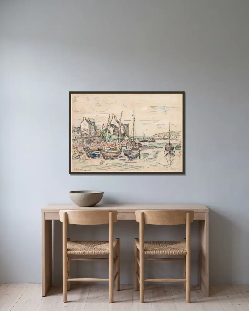 Le Conquet von Paul Signac gerahmt an einer Wand