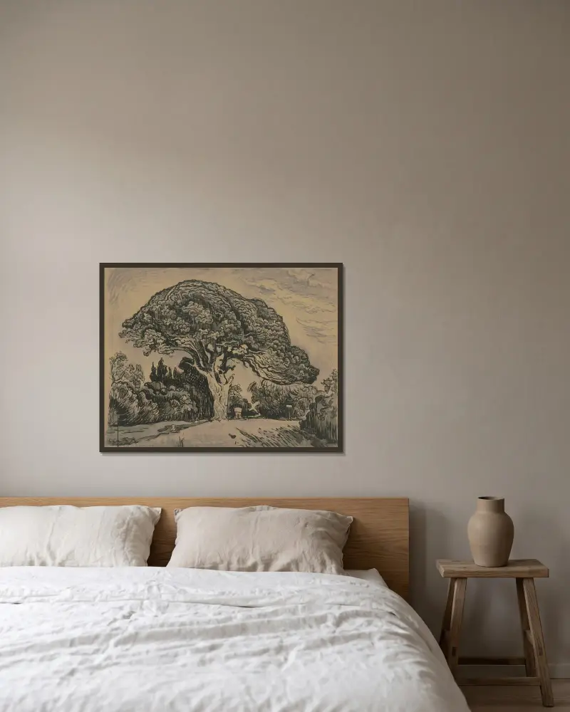 Le Pin Bertaud von Paul Signac gerahmt an einer Wand