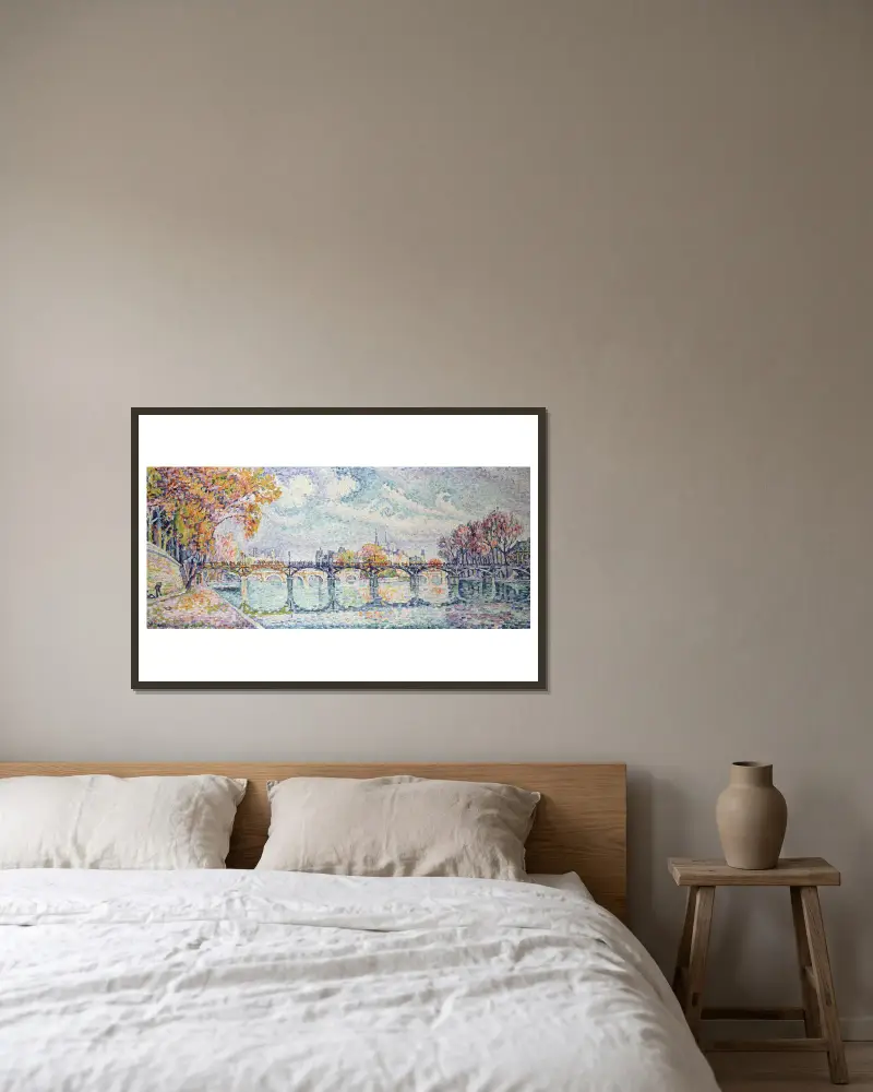 Le pont des Arts av Paul Signac inramad på en vägg