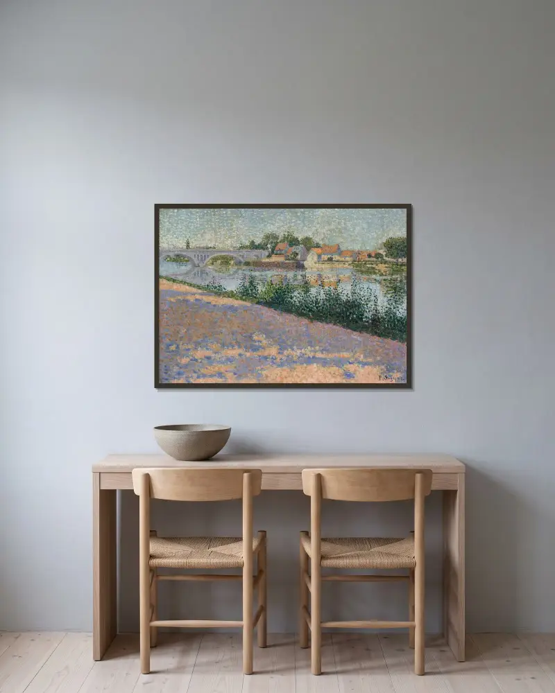 Les Andelys, Port Morin av Paul Signac inramad på en vägg