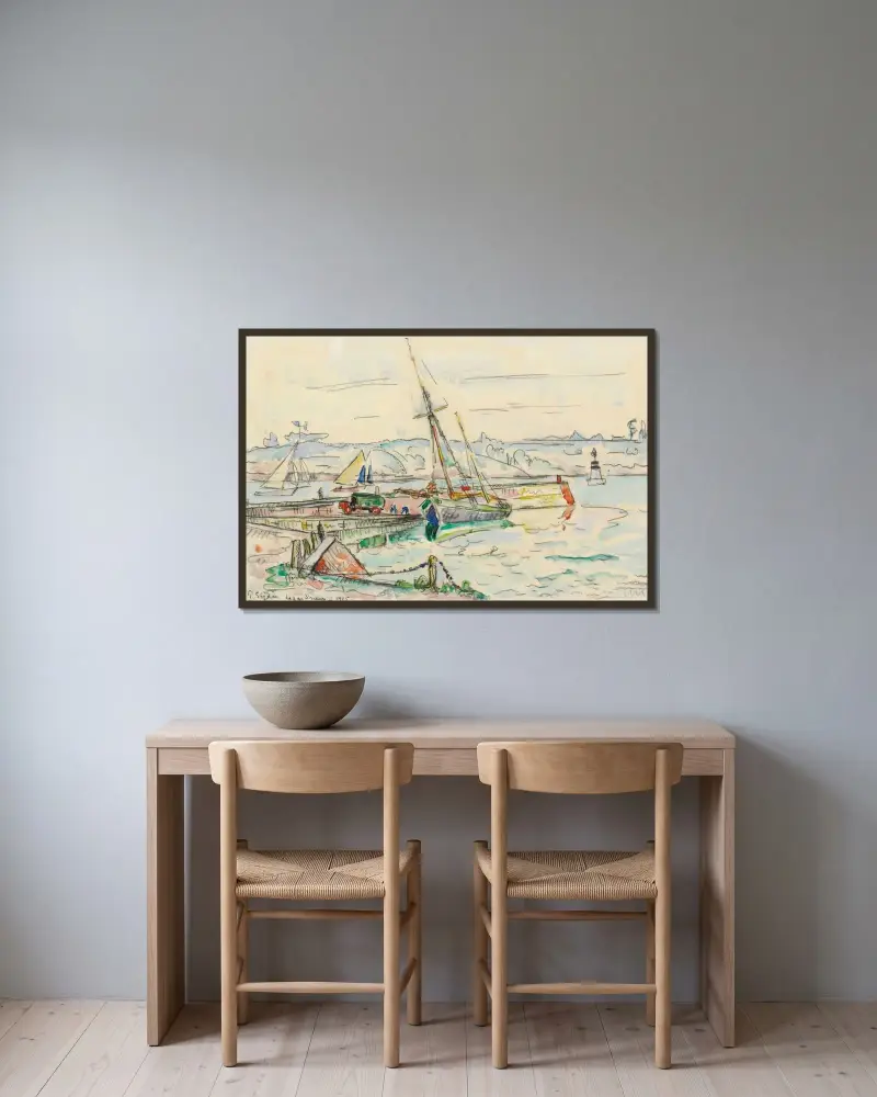 Lézardrieux, voilier à quai av Paul Signac inramad på en vägg