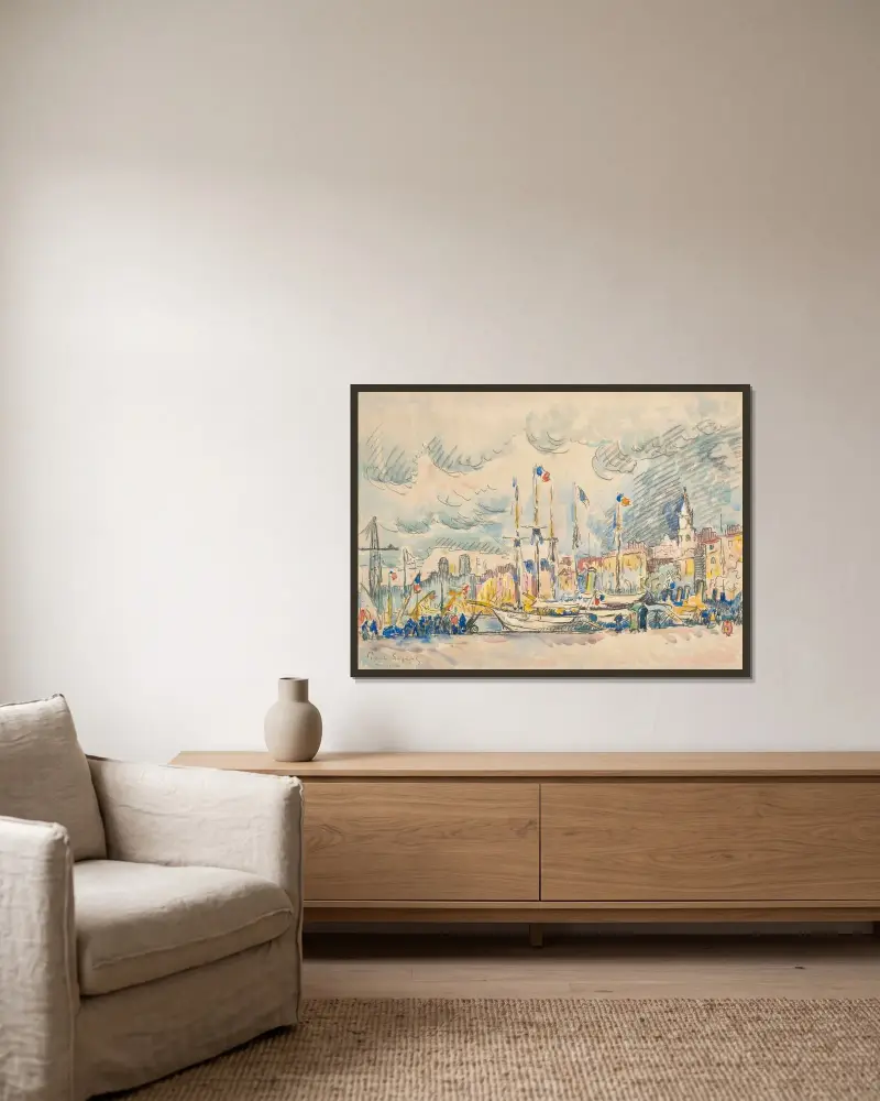 Marseille, le quai av Paul Signac inramad på en vägg