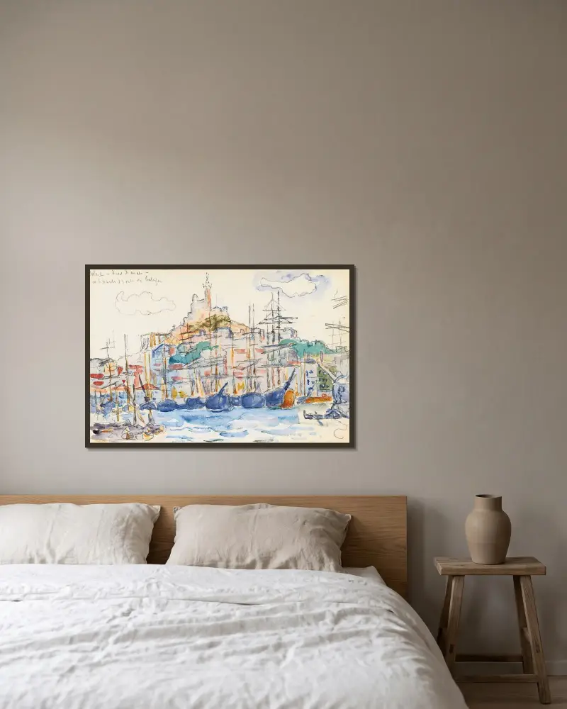 Marseille, 1898 von Paul Signac gerahmt an einer Wand