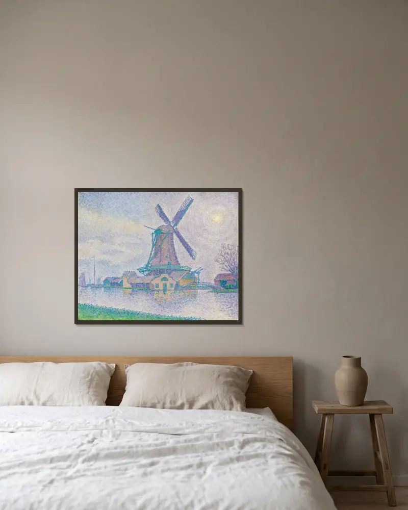 Větrný mlýn v Edamu, Paul Signac v rámu na stěně