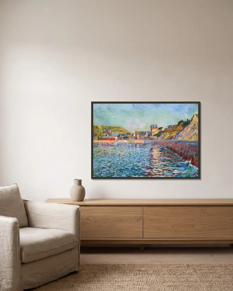 Port-en-Bessin, L’avant-port av Paul Signac inramad på en vägg
