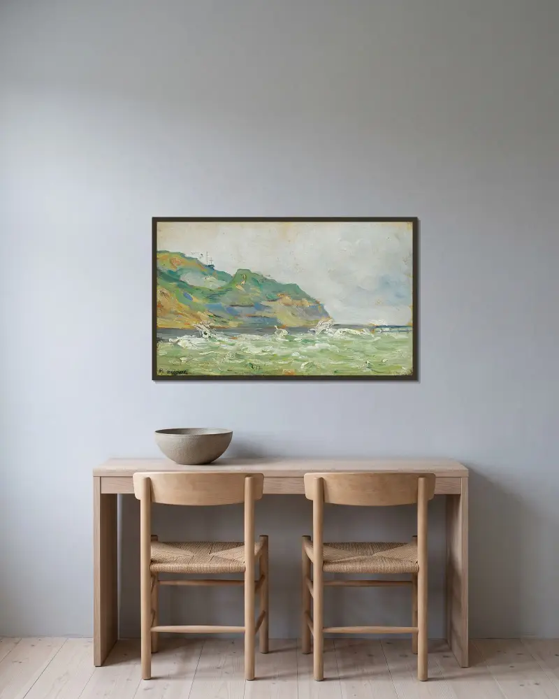 Port-En-Bessin av Paul Signac inramad på en vägg