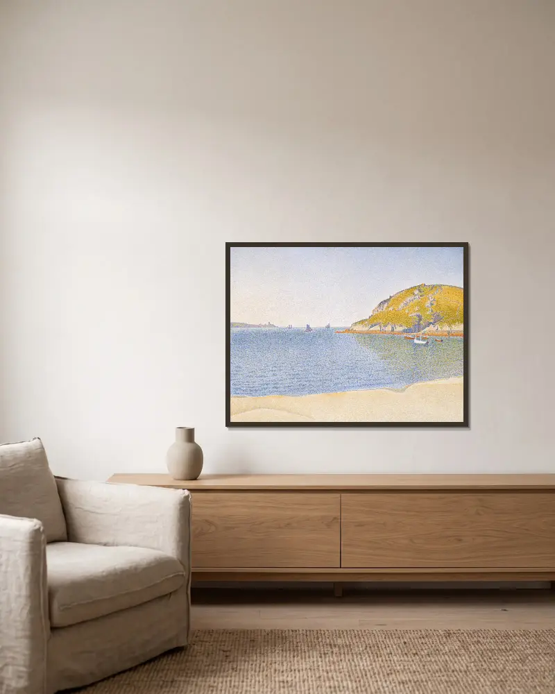 Port of Saint-Cast av Paul Signac inramad på en vägg