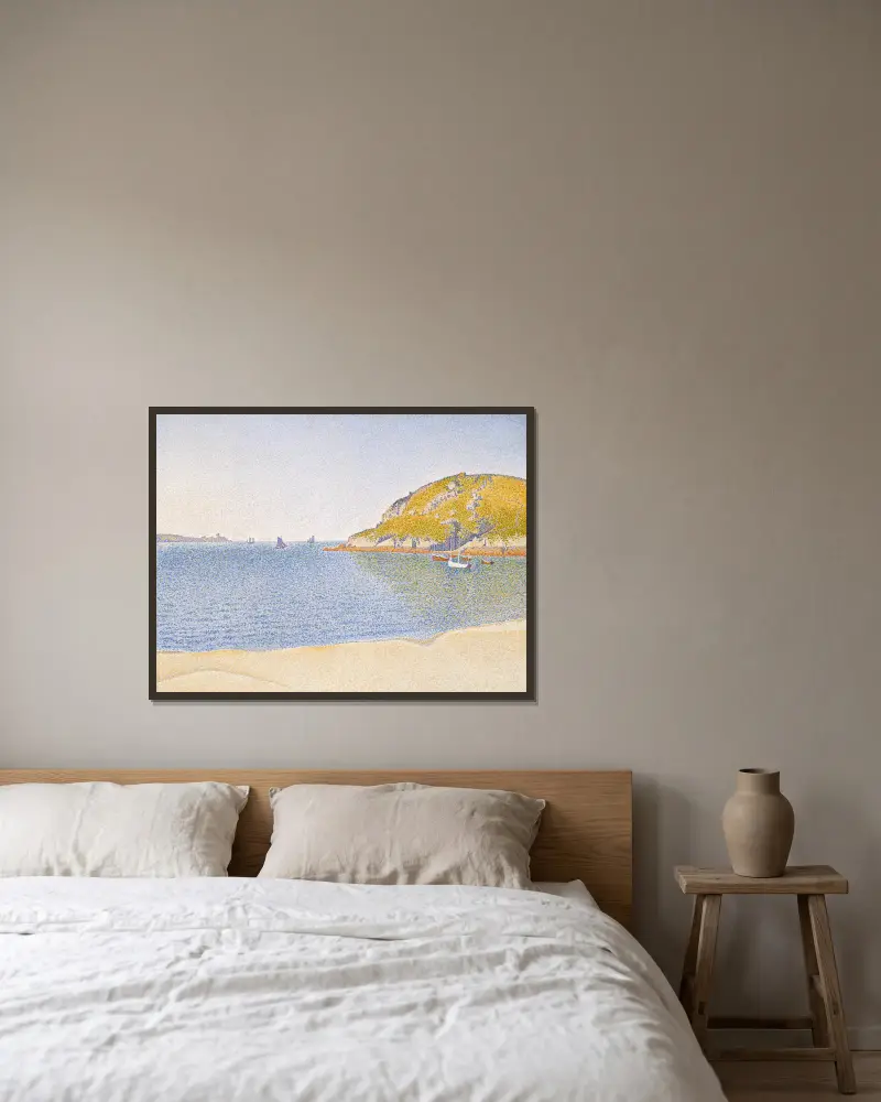 Port of Saint-Cast av Paul Signac inramad på en vägg