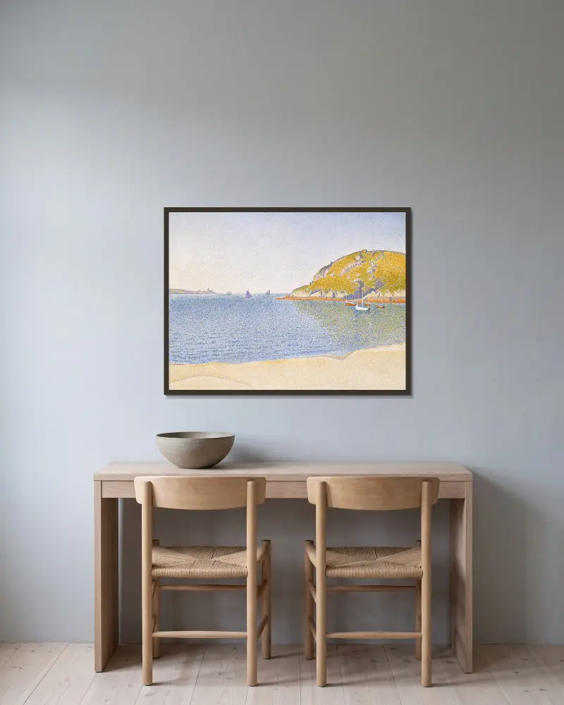 Port of Saint-Cast av Paul Signac inramad på en vägg