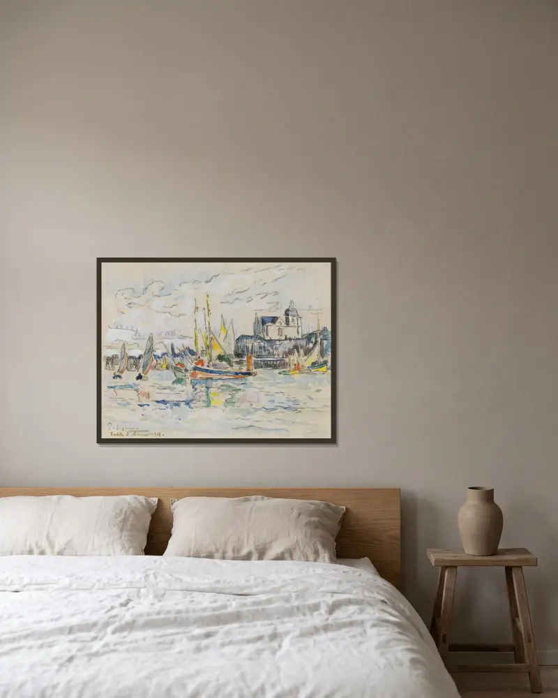 Sables D’olonne, Vue De Port av Paul Signac inramad på en vägg
