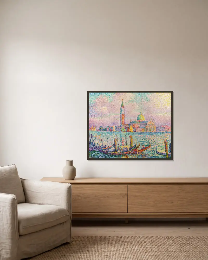 Saint-Georges. Couchant (Venedig) von Paul Signac gerahmt an einer Wand