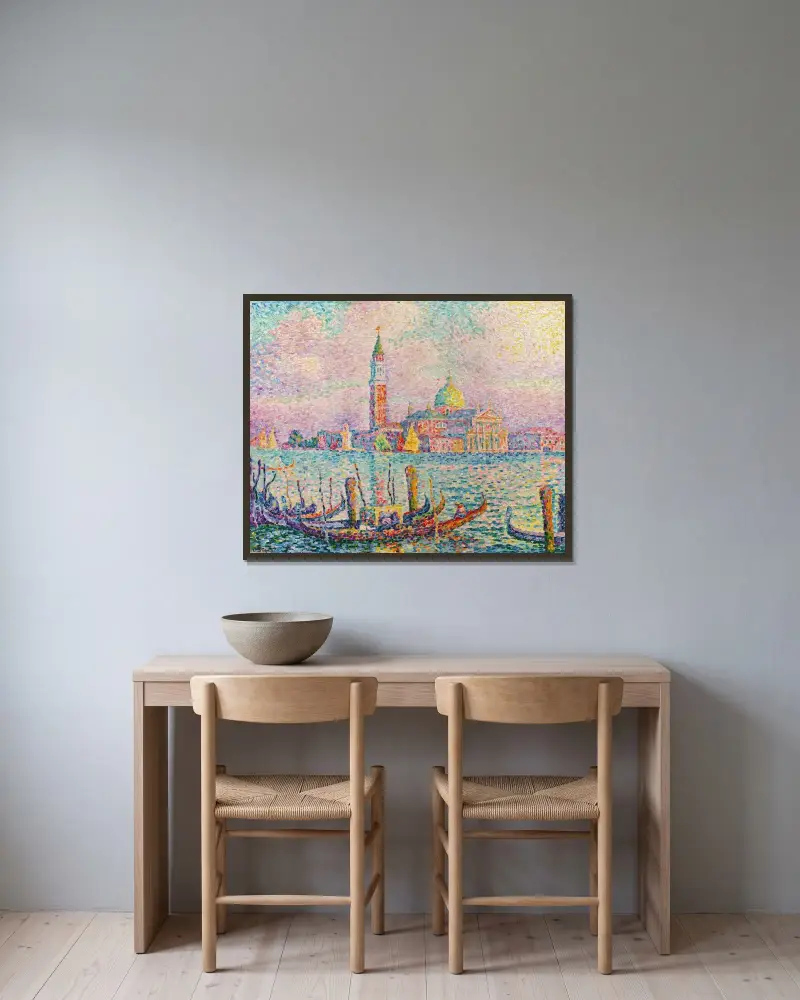 Saint-Georges. Couchant (Venedig) von Paul Signac gerahmt an einer Wand