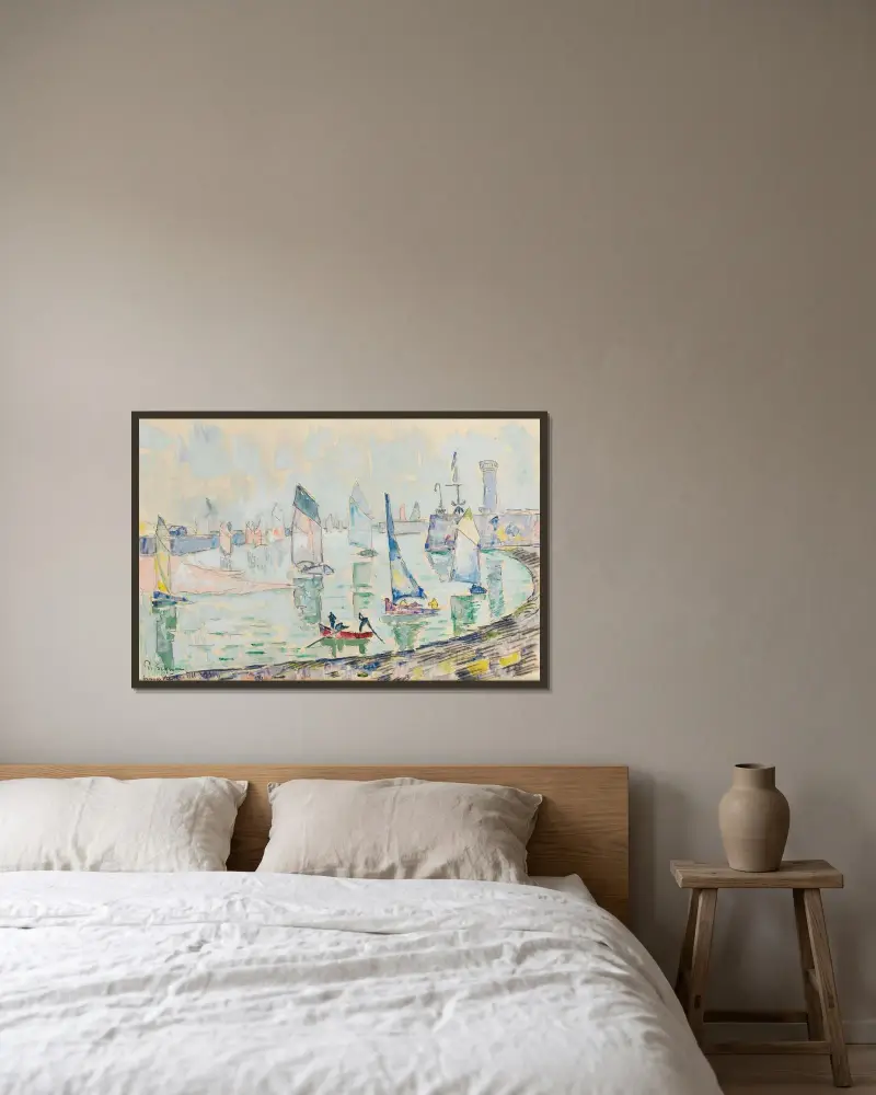 Saint-Gilles Croix-De-Vie av Paul Signac inramad på en vägg