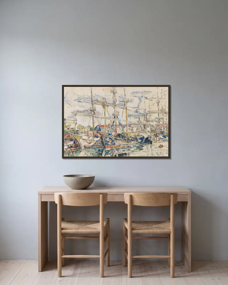 Saint-Malo, Les Terre-Neuvas av Paul Signac inramad på en vägg