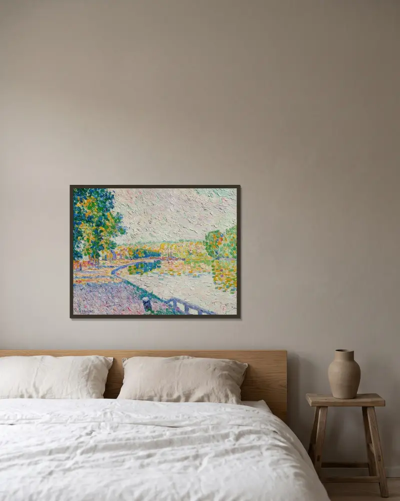 Samois. Étude n° 11 av Paul Signac inramad på en vägg
