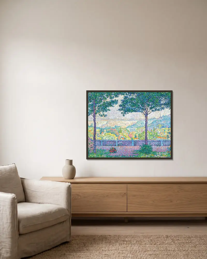 Terrasse de Meudon von Paul Signac gerahmt an einer Wand