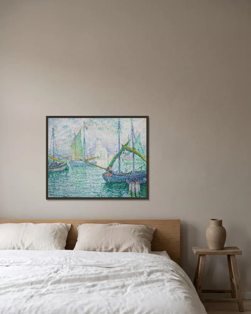 Venise. Le Rédempteur av Paul Signac inramad på en vägg