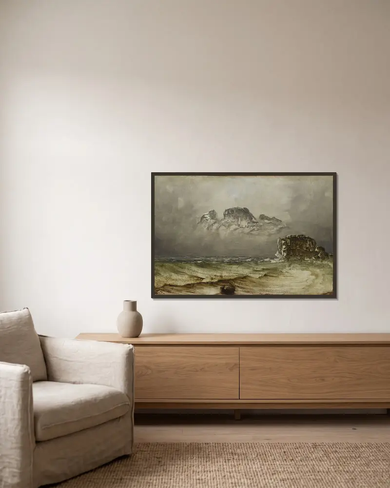 Pobřežní krajina, – Nr. 1, Peder Balke v rámu na stěně