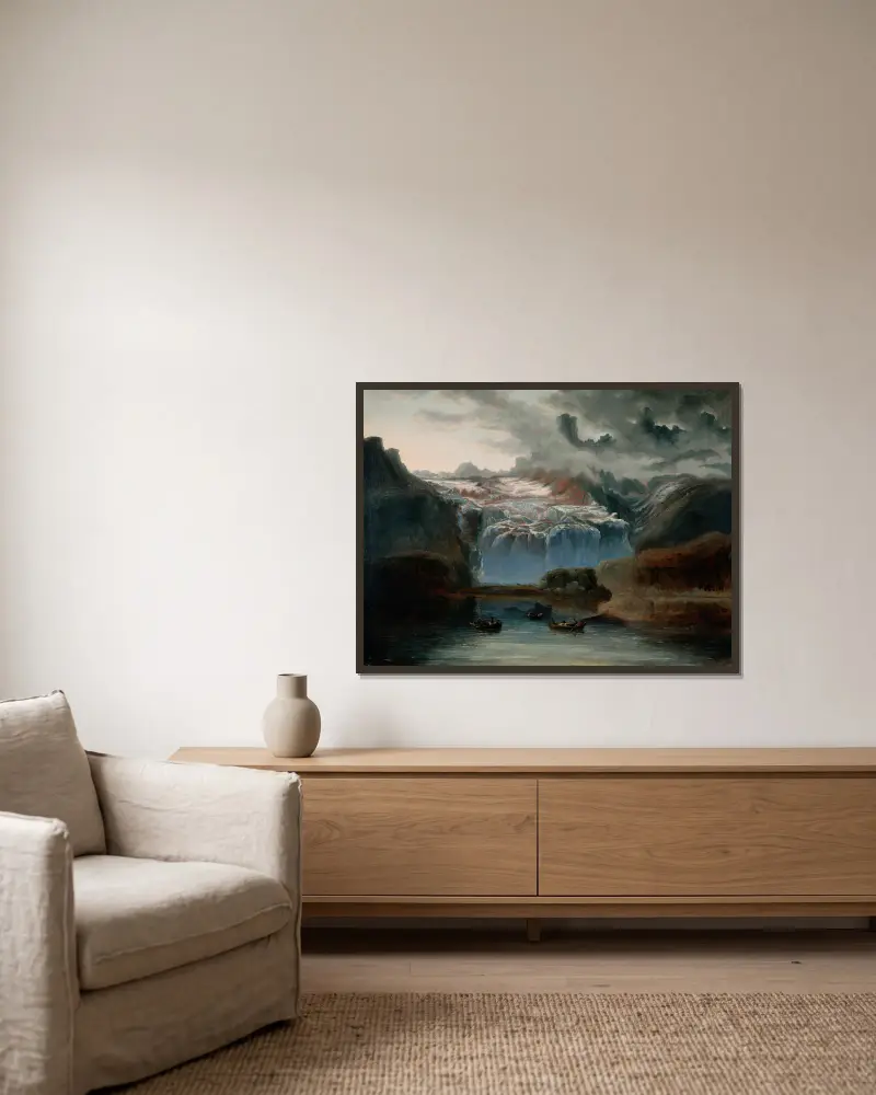 Der Gletscher, Jostedalsbreen von Peder Balke gerahmt an einer Wand