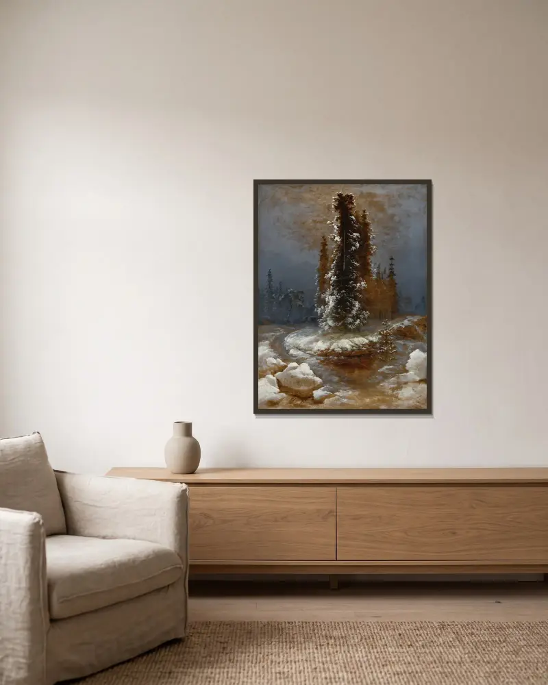 Jarní tání, Peder Balke v rámu na stěně