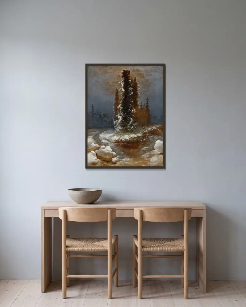Jarní tání, Peder Balke v rámu na stěně