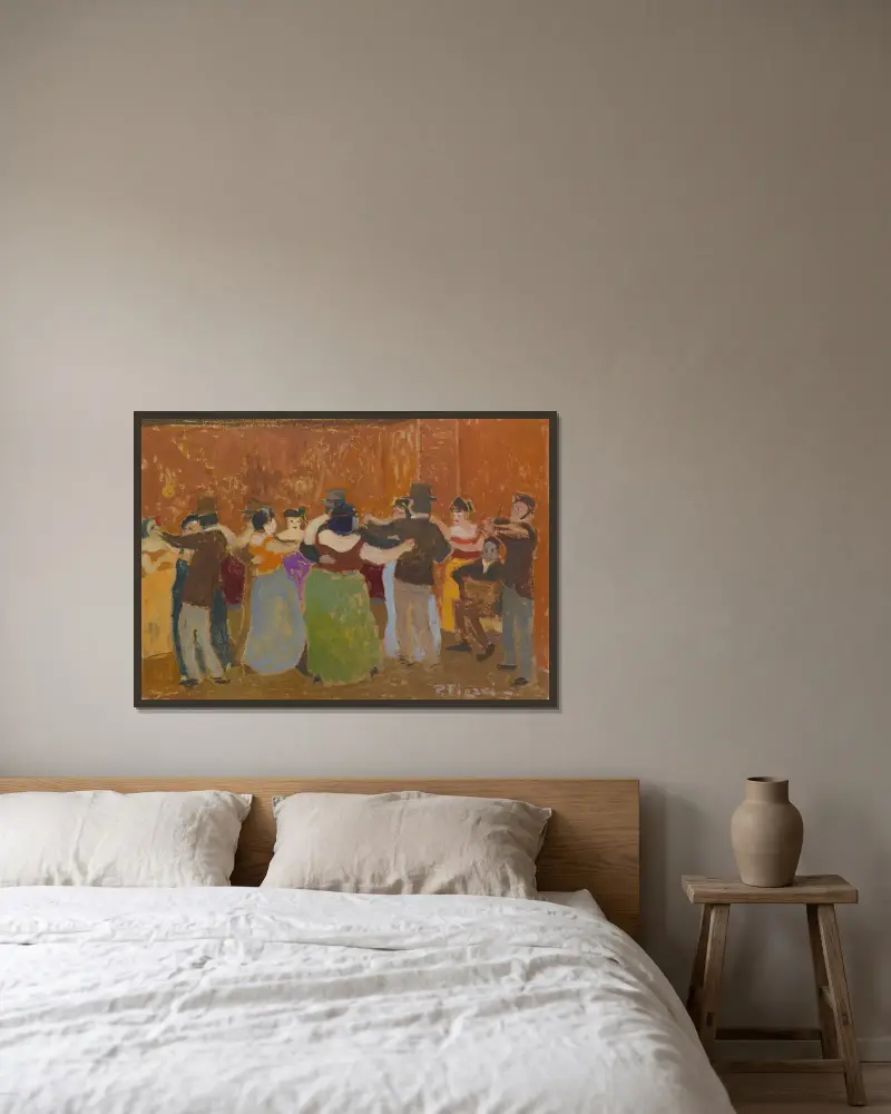 El Tango, Kabarett von Pedro Figari gerahmt an einer Wand