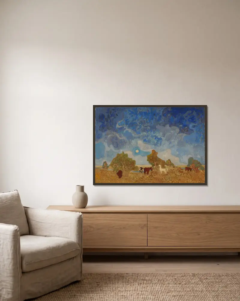 Pampa(von 1880 bis 1938) von Pedro Figari gerahmt an einer Wand