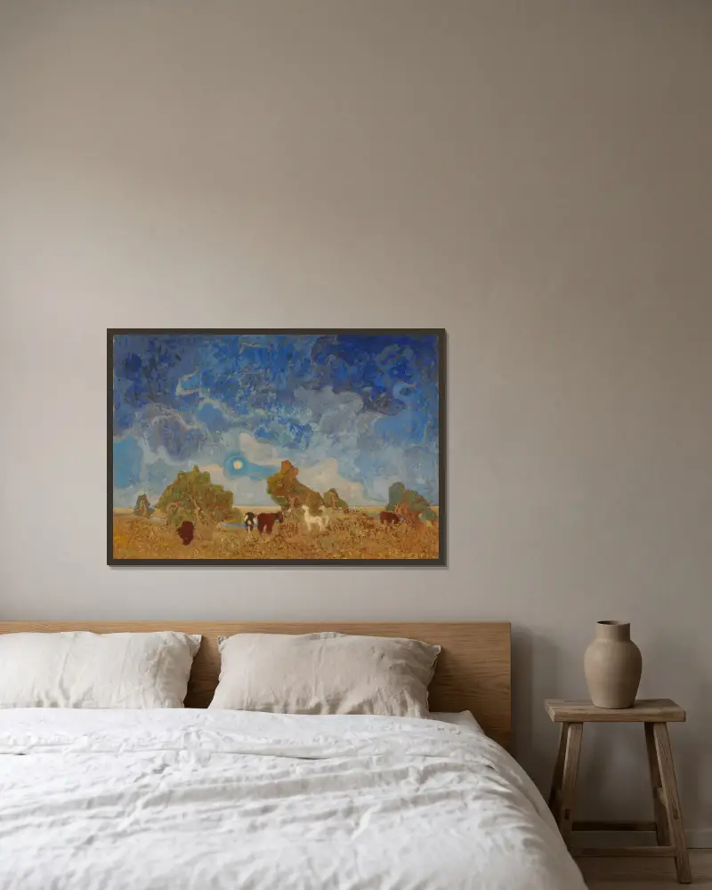 Pampa(von 1880 bis 1938) von Pedro Figari gerahmt an einer Wand