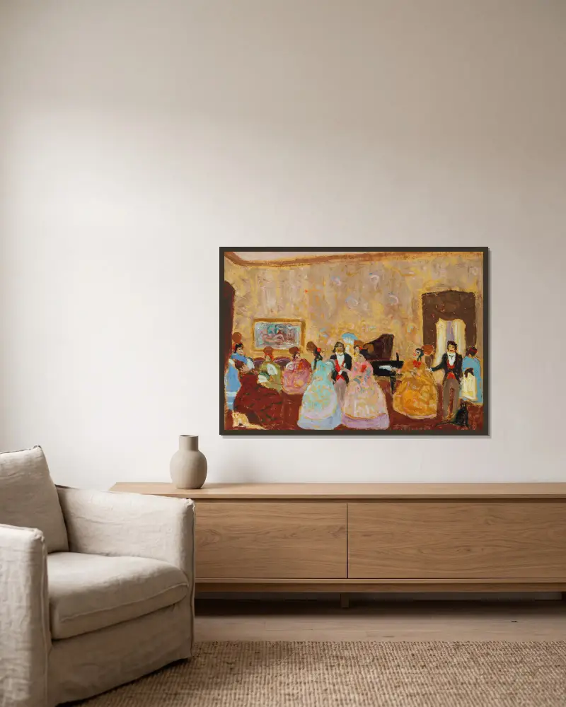 Tertulia von Pedro Figari gerahmt an einer Wand
